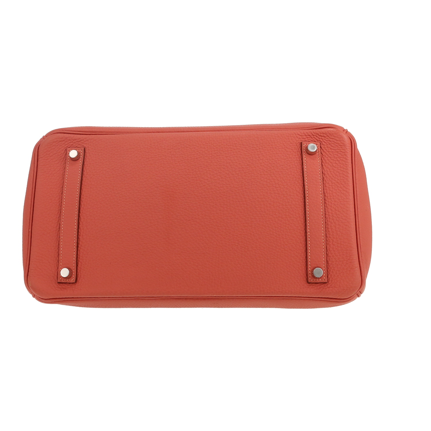 Bolso de mano Hermès  Birkin 35 cm en cuero togo rosa Thé - Detail D1