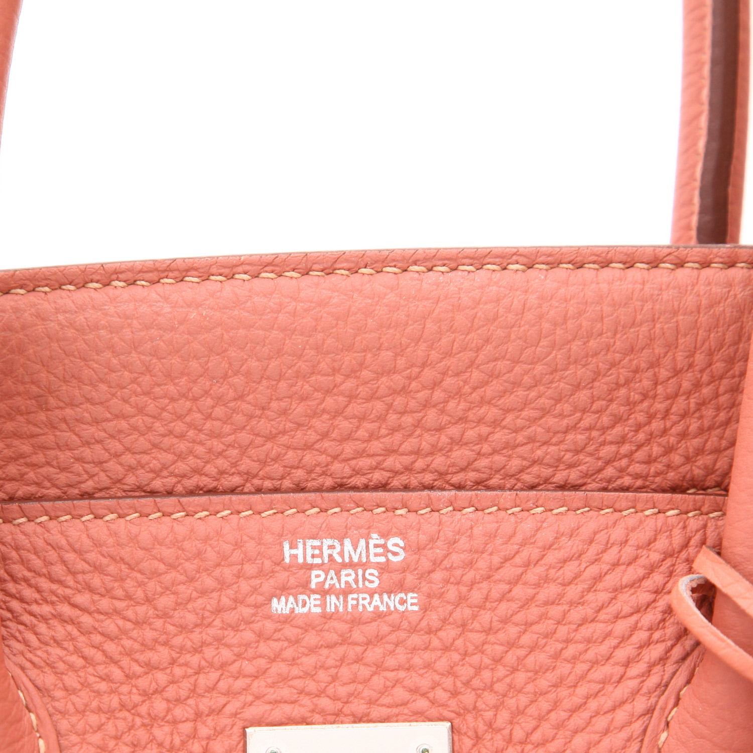 Borsa Hermès  Birkin 35 cm in pelle togo rosa Thé - Detail D2