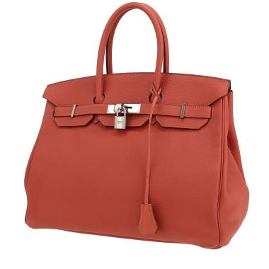 Sac à main Hermès  Birkin 35 cm en cuir togo rose Thé