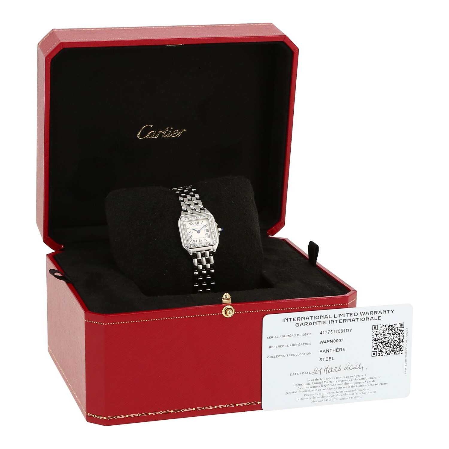 Montre Cartier Panthère Joaillerie petit modèle  en acier Vers 2024