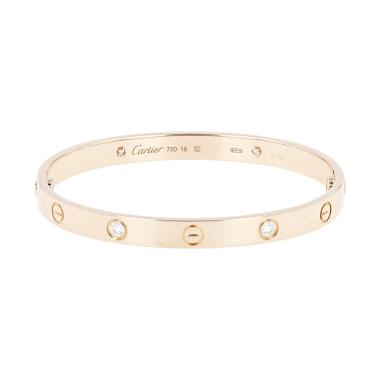 Bracelet Cartier Love 4 diamants en or rose et diamants
