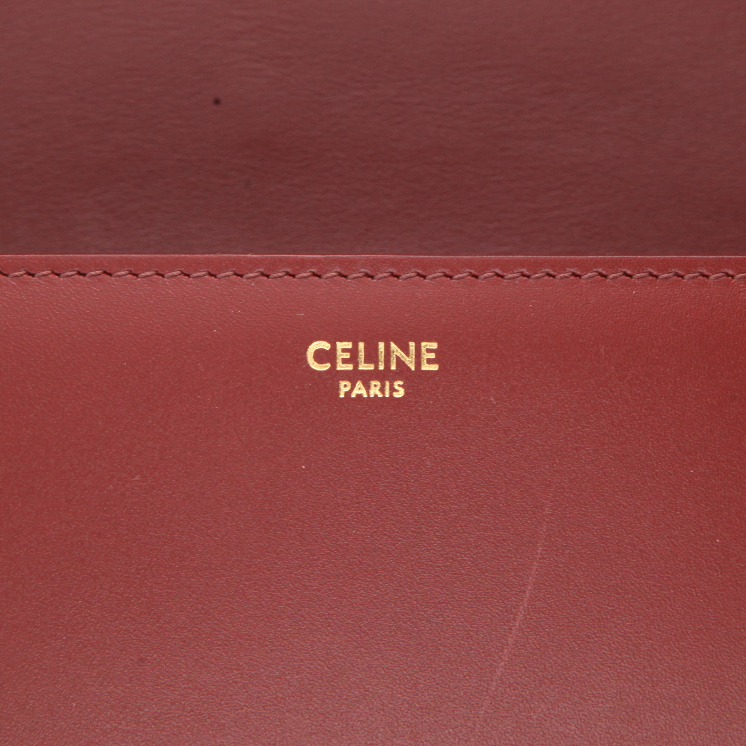 Bolso de mano Celine  Frame en cuero color burdeos - Detail D2