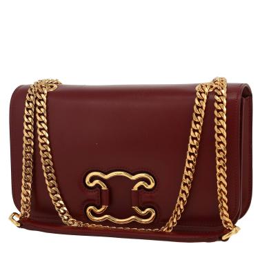 Borsa Celine  Frame in pelle bordeaux