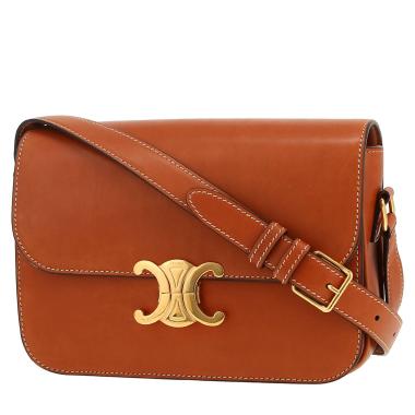 Sac bandoulière Celine  Triomphe en cuir naturel Tan