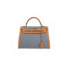 Borsa Hermès  Kelly 32 cm in pelle naturale e tela denim blu - 360 thumbnail