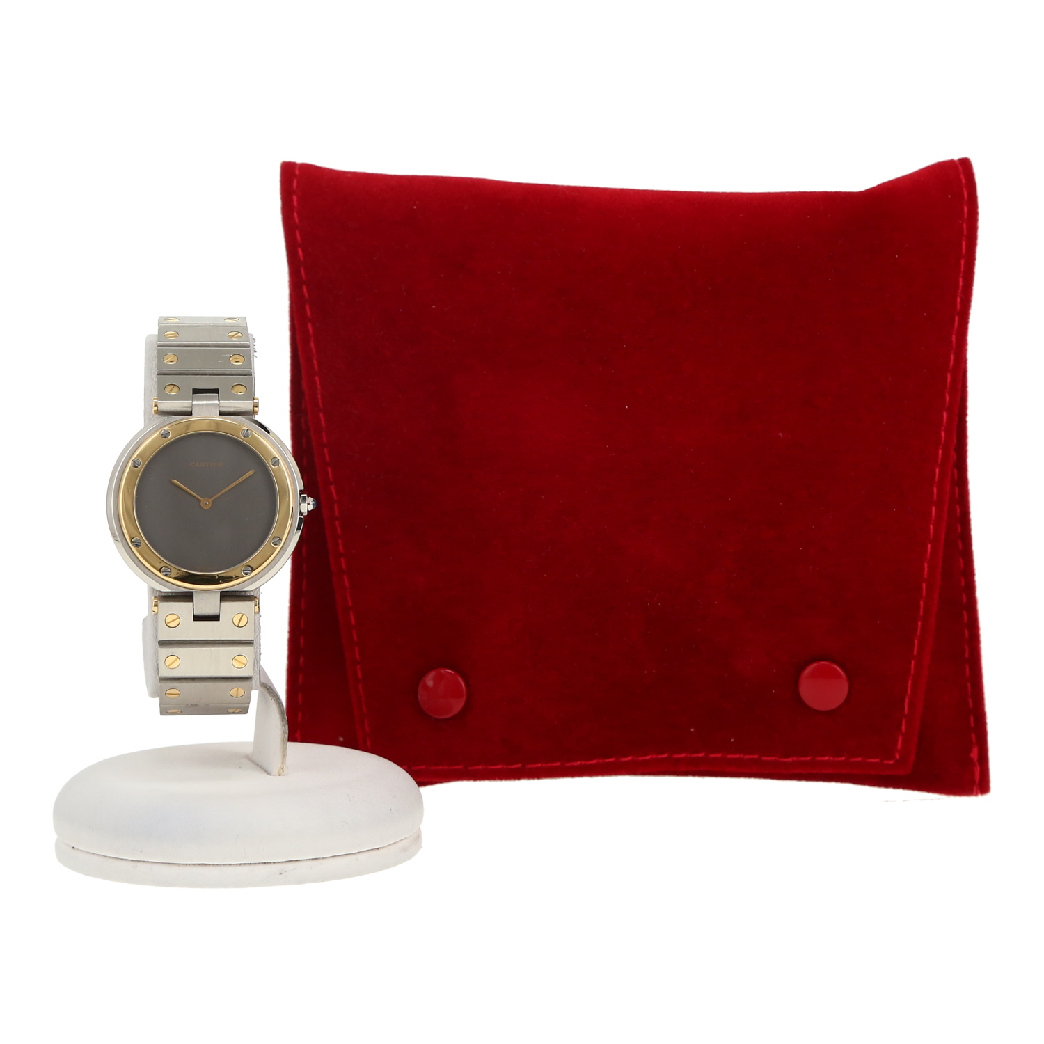 Cartier Santos Ronde  in gold and stainless steel Ref: Cartier - 8191  Circa 1990 - Detail D2