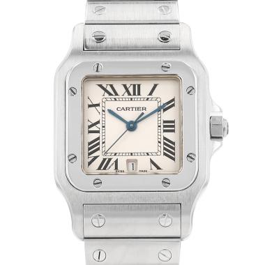 Montre Cartier Santos Galbée moyen modèle  en acier Ref: Cartier - 1564  Vers 2000