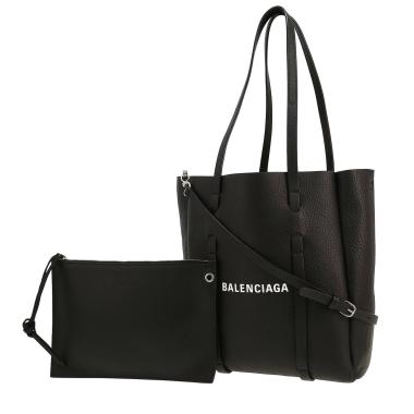 Sac cabas Balenciaga   en cuir grainé noir