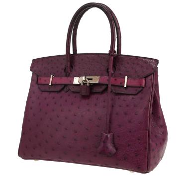 Sac à main Hermès  Birkin 30 cm en autruche violette