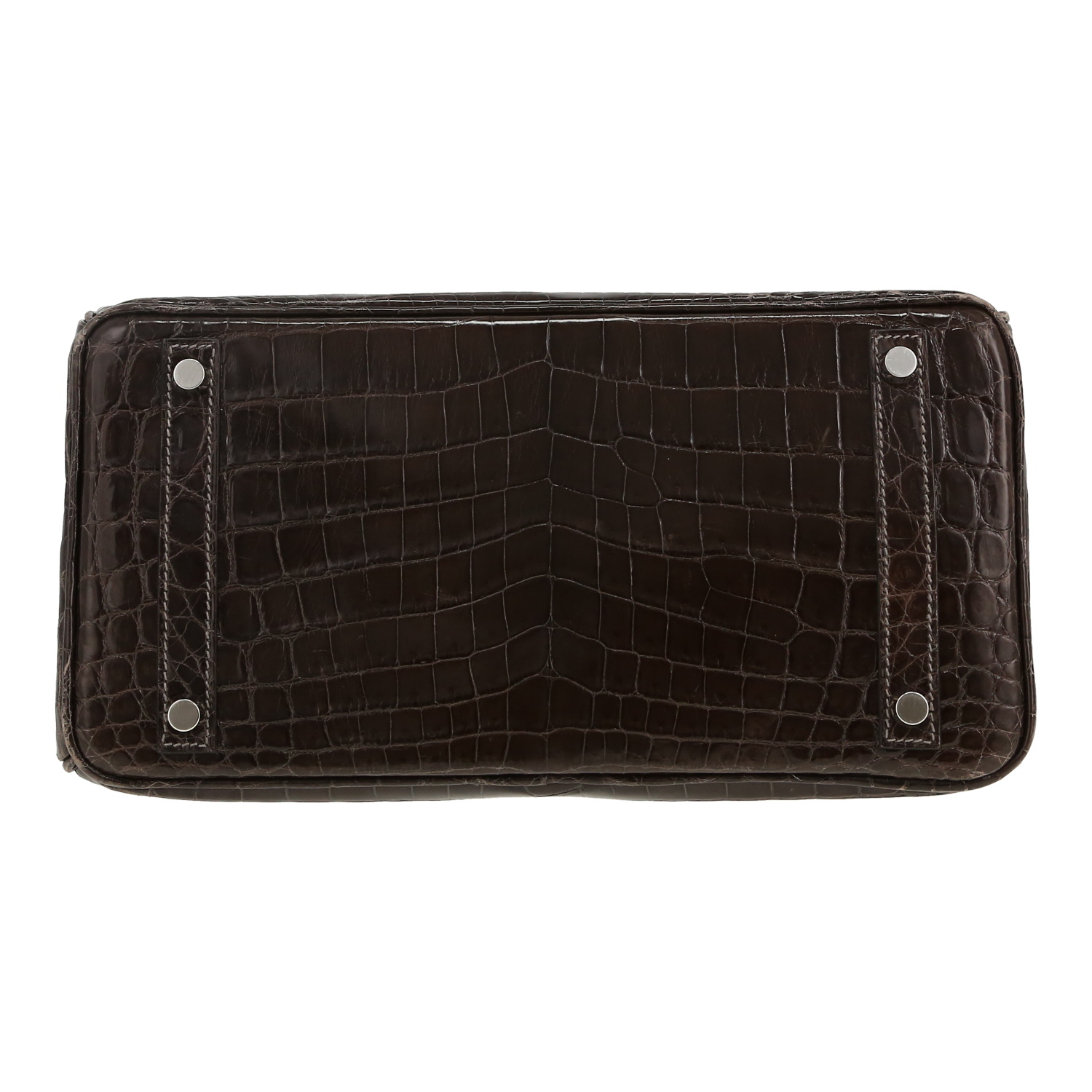 Borsa Hermès  Birkin 30 cm in coccodrillo niloticus grigio - Detail D1