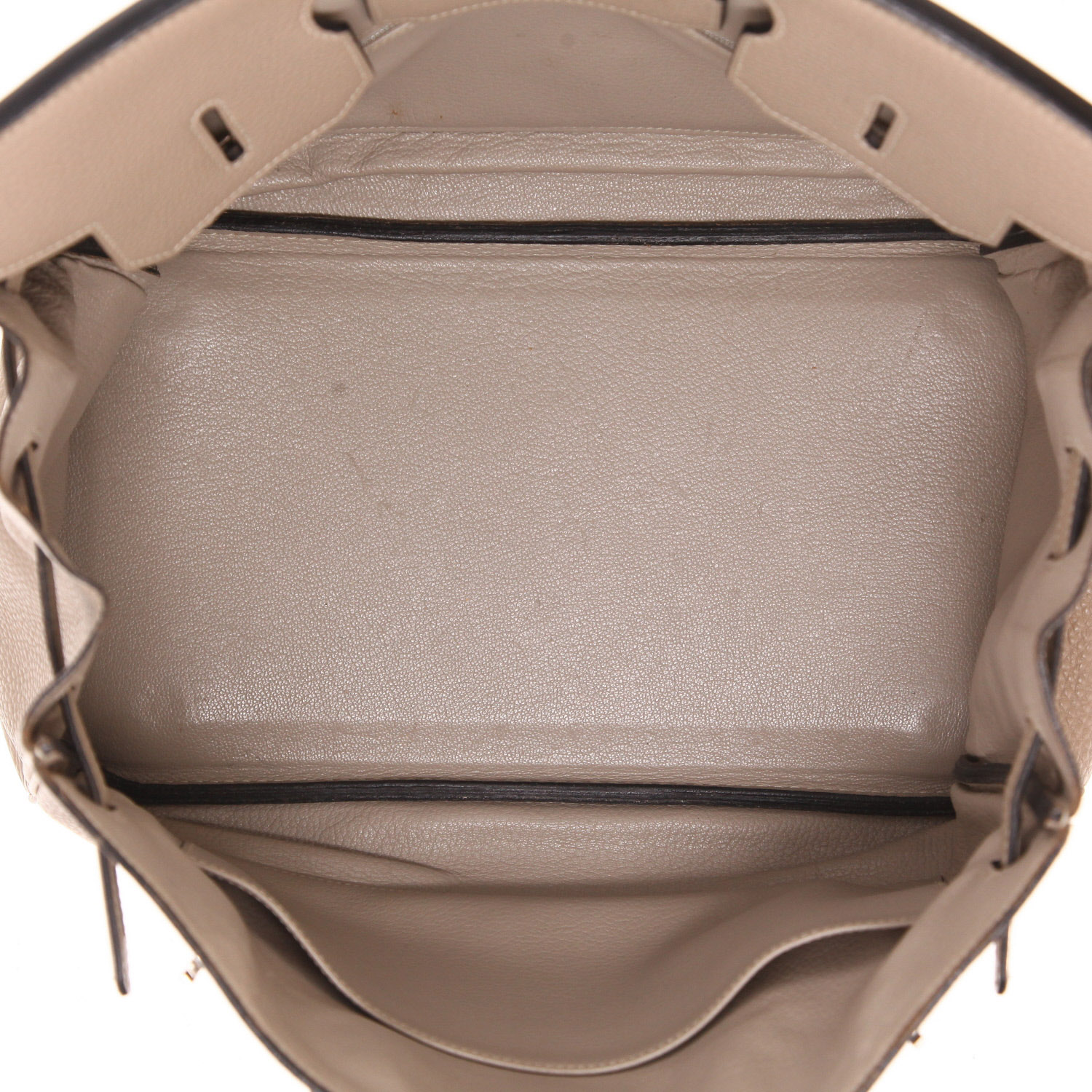 Hermès  Birkin 35 cm handbag  in tourterelle grey leather taurillon clémence - Detail D3