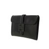 Hermès  Jige pouch  in navy blue box leather - Detail D9 thumbnail