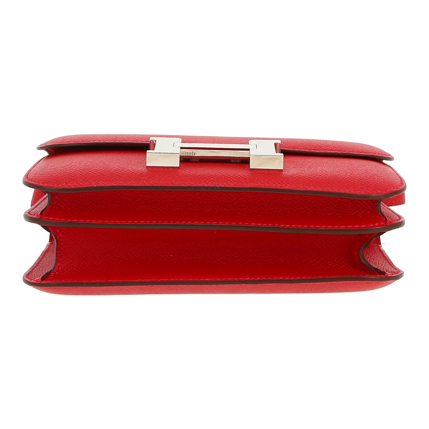 Sac bandoulière Hermès  Constance 18 cm en cuir epsom rouge Casaque - Detail D1
