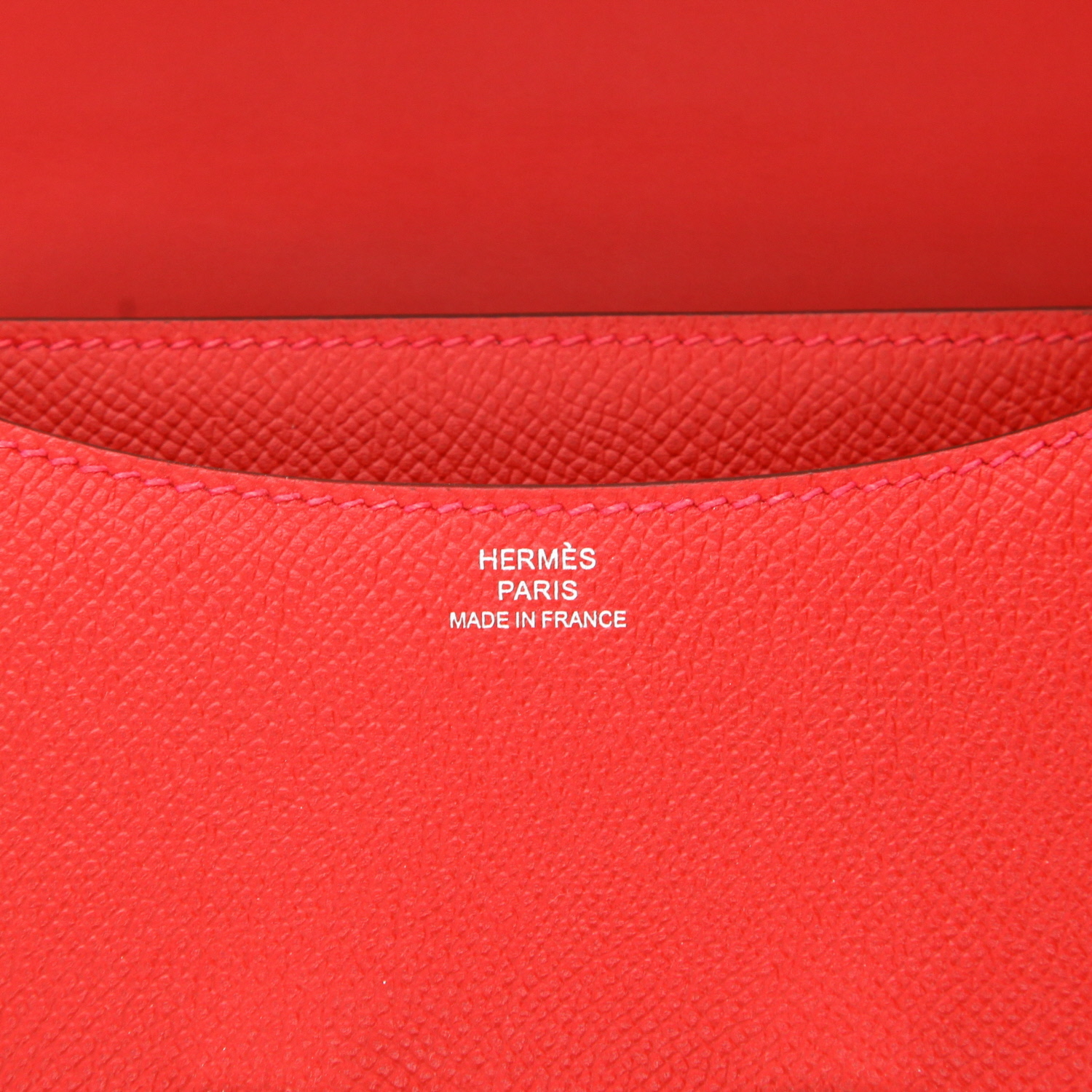 Hermès  Constance mini  handbag  in red Casaque epsom leather - Detail D2