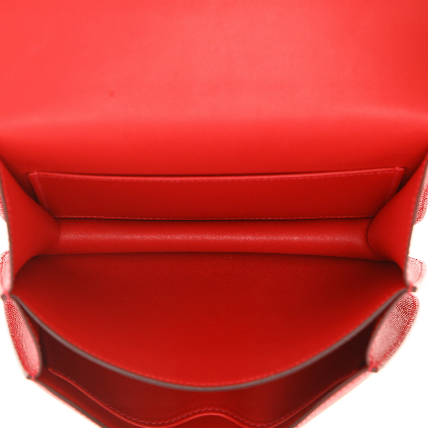 Bolso de mano Hermès  Constance mini  en cuero epsom rojo Casaque - Detail D3