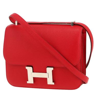 Sac à main Hermès  Constance mini  en cuir epsom rouge Casaque