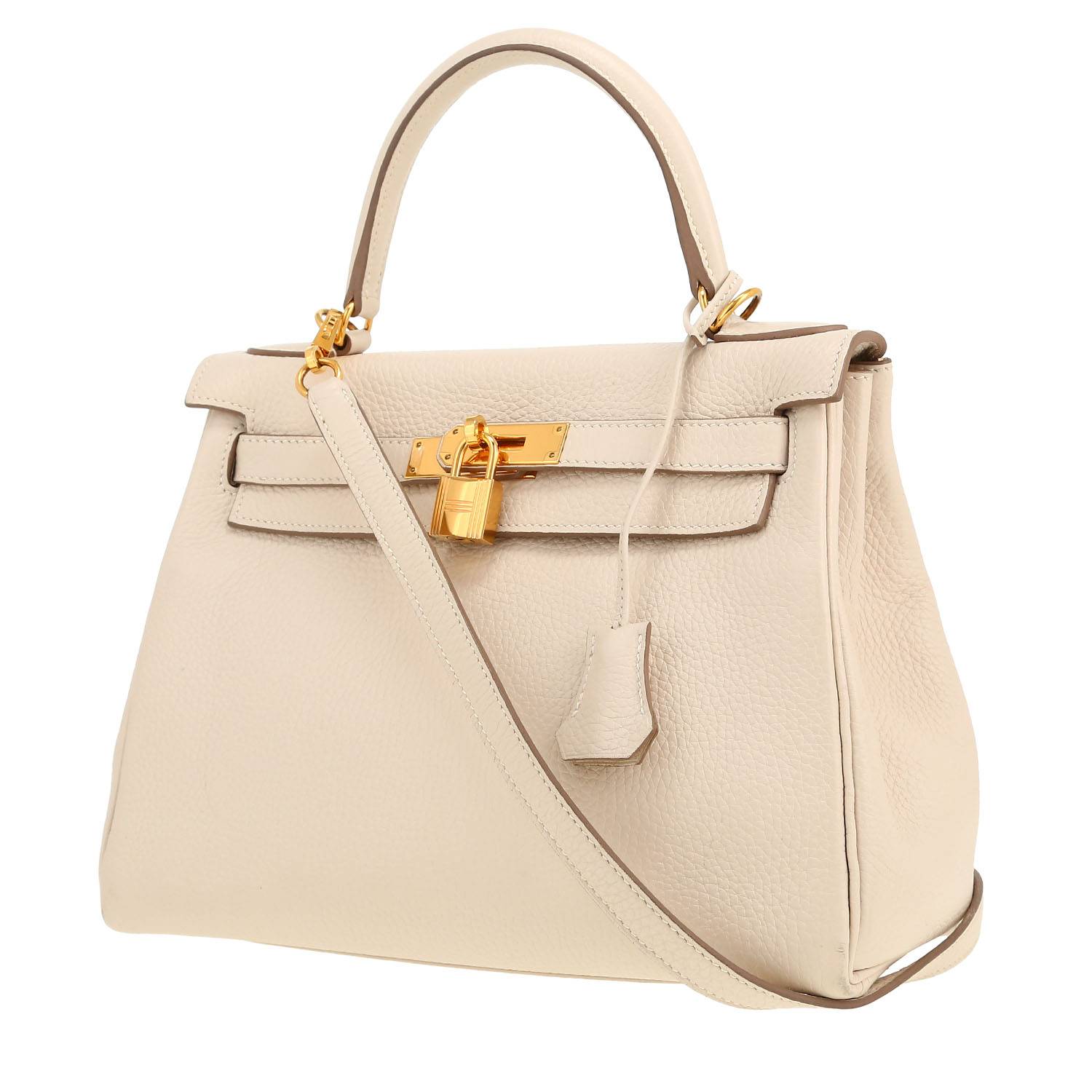Hermès  Kelly 28 cm handbag  in Craie leather taurillon clémence