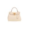 Borsa Hermès  Kelly 28 cm in pelle taurillon clemence Craie - 360 thumbnail