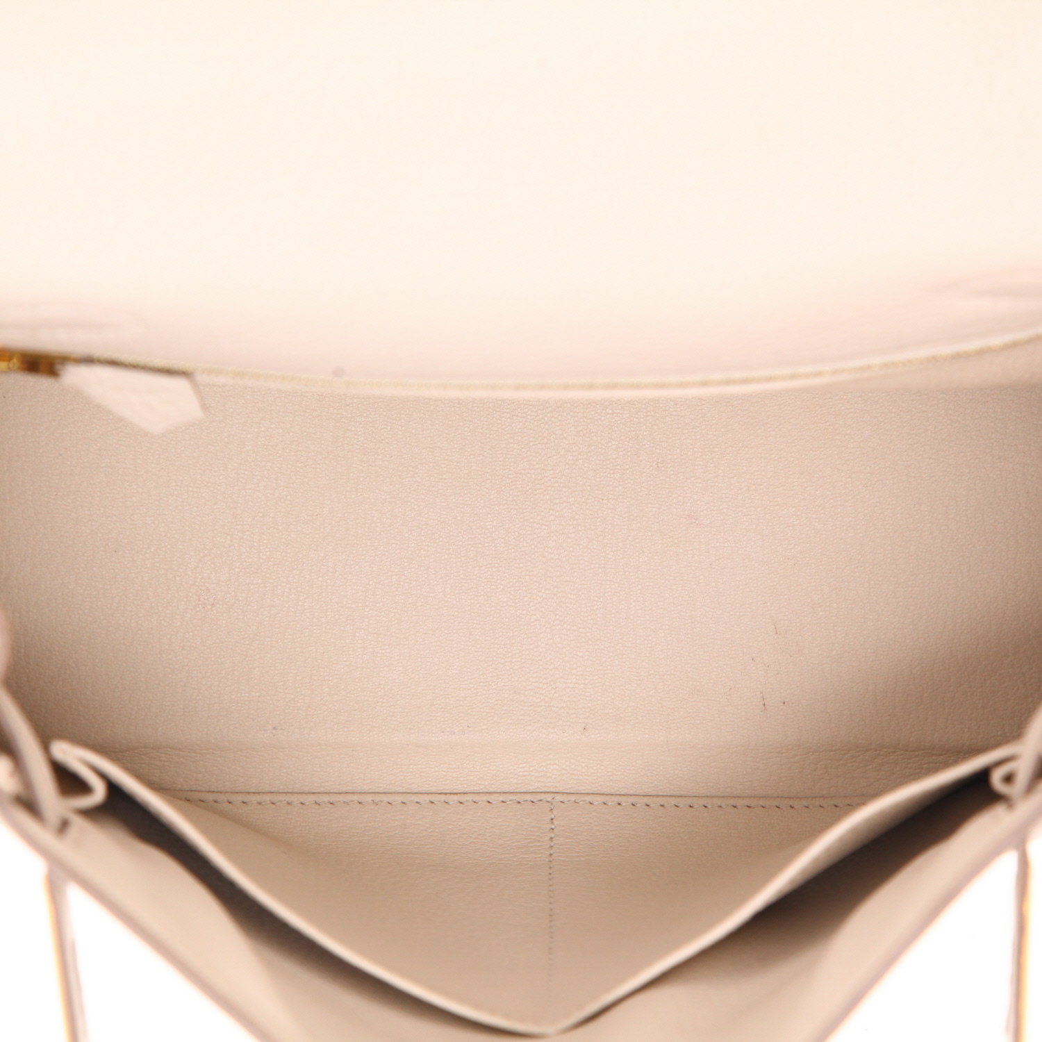Bolso de mano Hermès  Kelly 28 cm en cuero taurillon clémence Craie - Detail D3