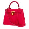 Hermès  Kelly 25 cm handbag  in raspberry pink togo leather - 00pp thumbnail