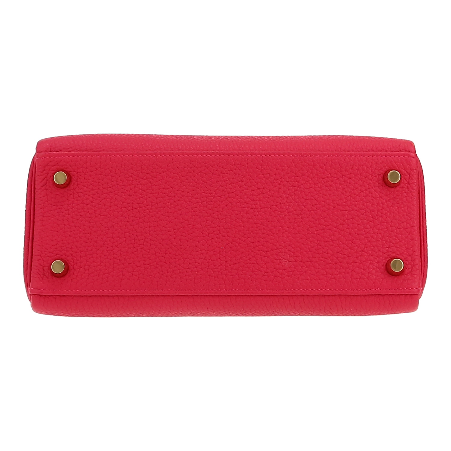 Hermès  Kelly 25 cm handbag  in raspberry pink togo leather - Detail D1