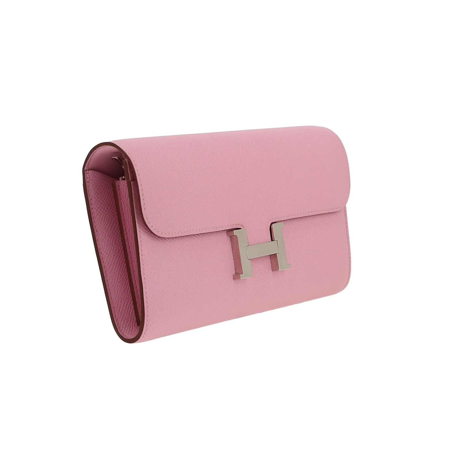 Sac bandoulière Hermès  Constance Long To Go en cuir epsom Mauve Sylvestre - Detail D5