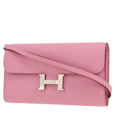 Bolso bandolera Hermès «Constance Long To Go» de piel Epsom en color «Mauve Sylvestre»