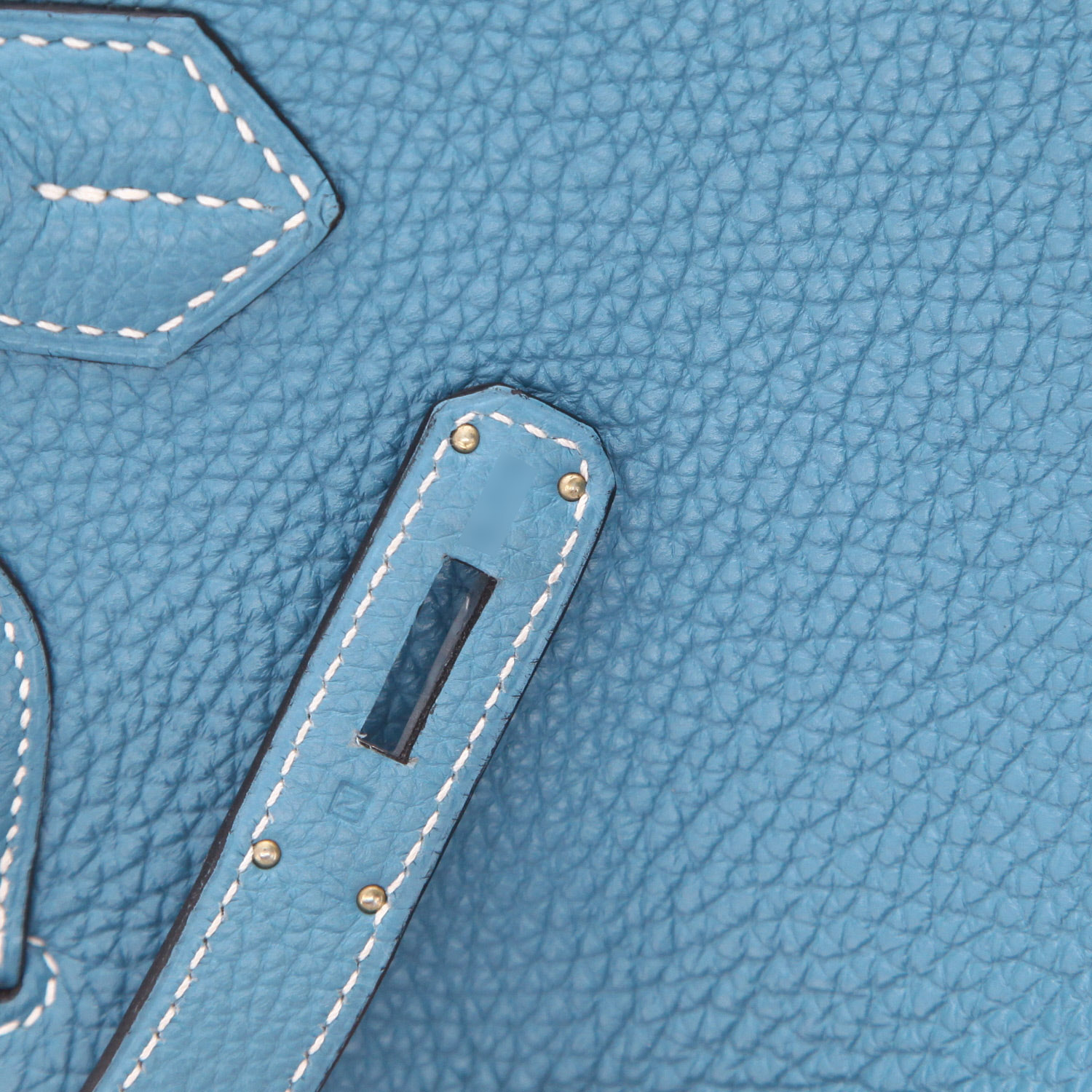 Borsa Hermès  Birkin 30 cm in pelle togo blu - Detail D4