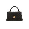 Chanel  Coco Handle shoulder bag  in black quilted grained leather - 360 thumbnail