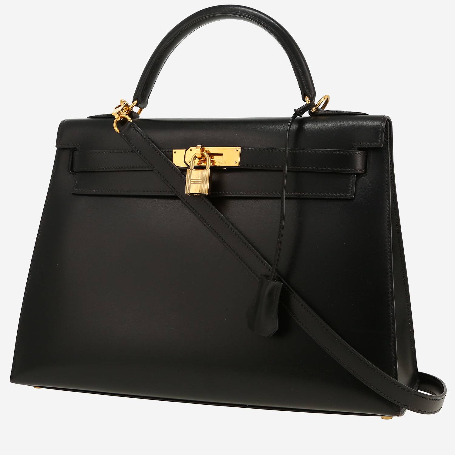 Hermès  Kelly 32 cm handbag  in black box leather