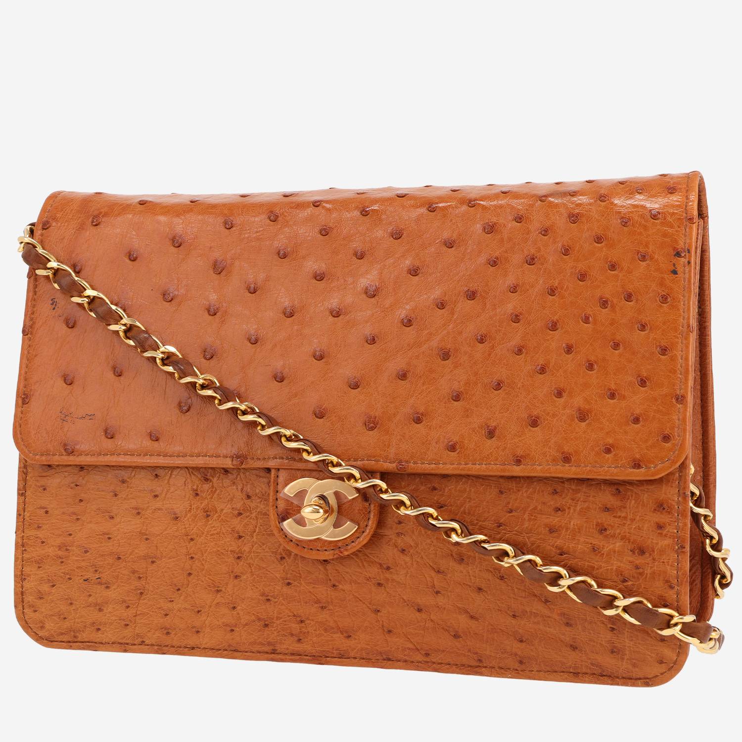 Borsa Chanel  Vintage in struzzo gold