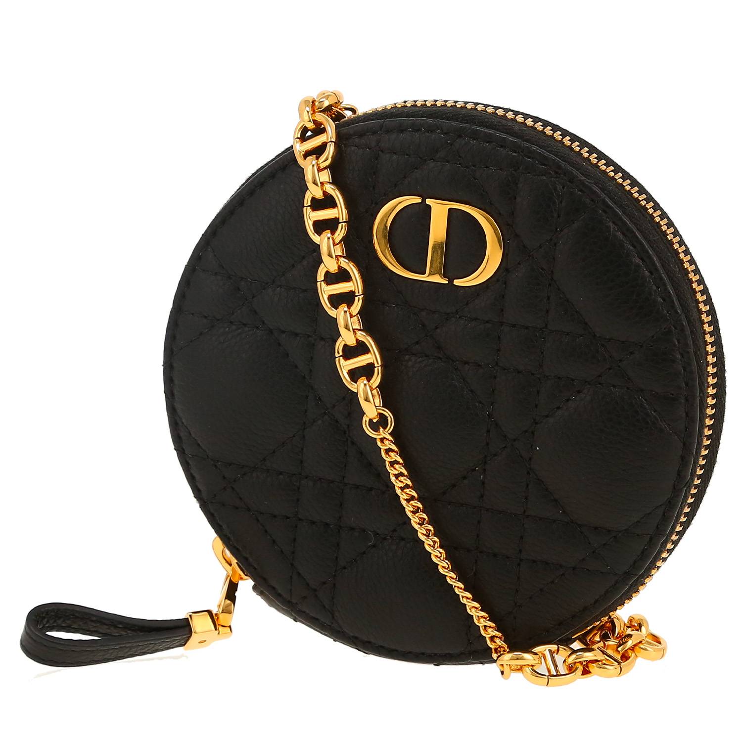 Borsa a tracolla Dior  Caro mini  in pelle cannage nera