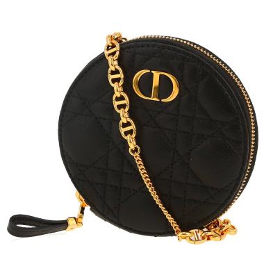 Sac bandoulière Dior  Caro mini  en cuir cannage noir