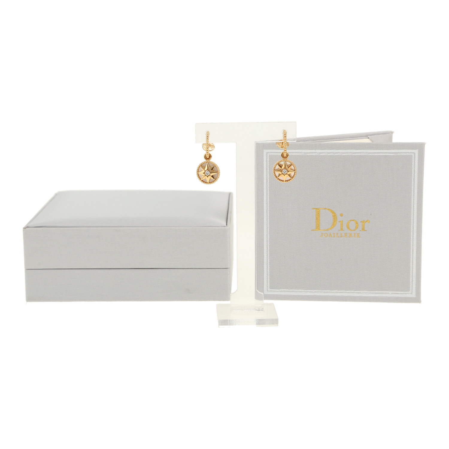 Orecchini Dior Rose des vents in oro giallo, madreperla e diamanti - Detail D2