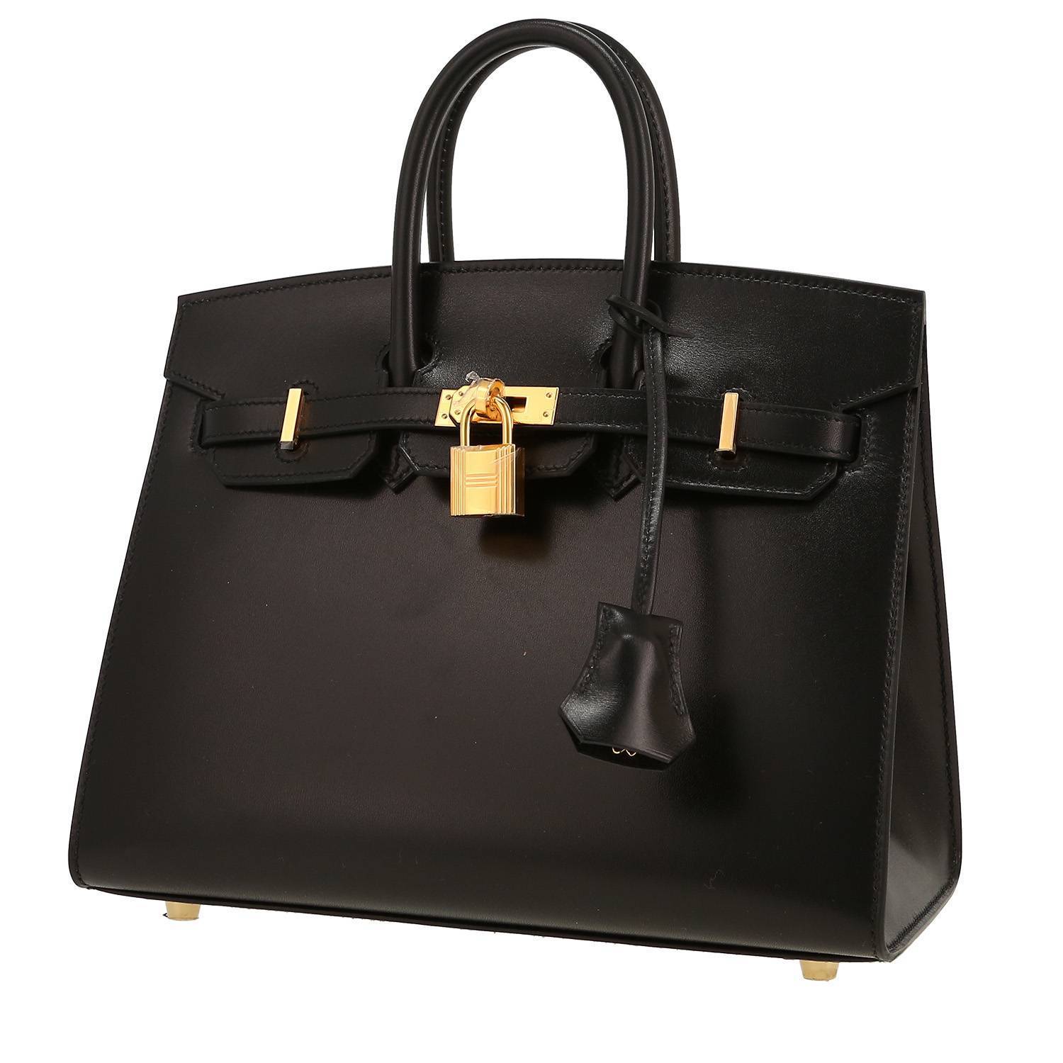 Hermès Birkin 25 cuir box noir occasion authentique