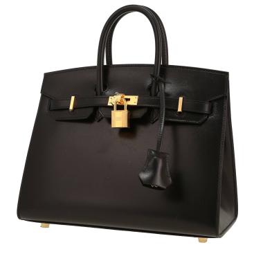 Hermès  Birkin 25 cm handbag  in black box leather