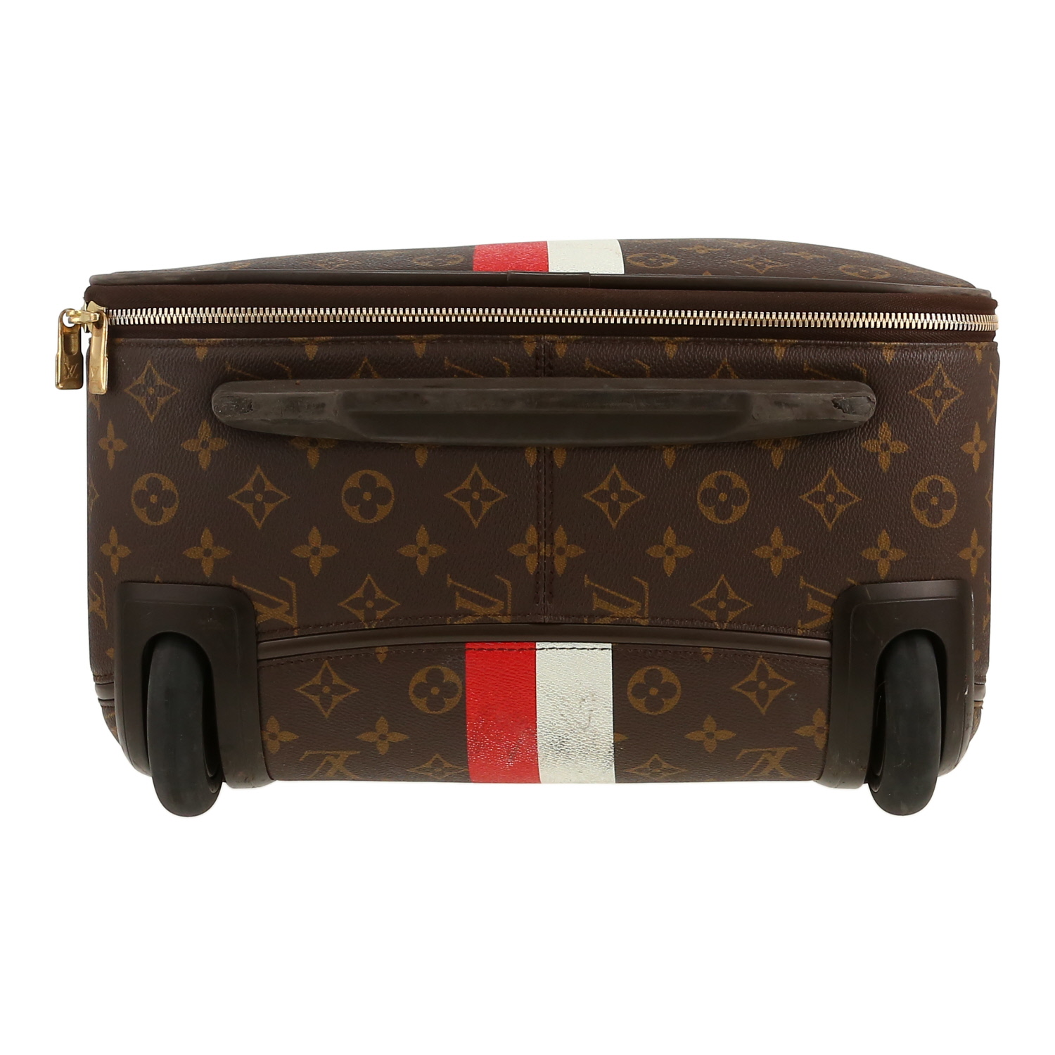 Louis Vuitton  Pegase suitcase  in brown monogram canvas  and natural leather - Detail D1