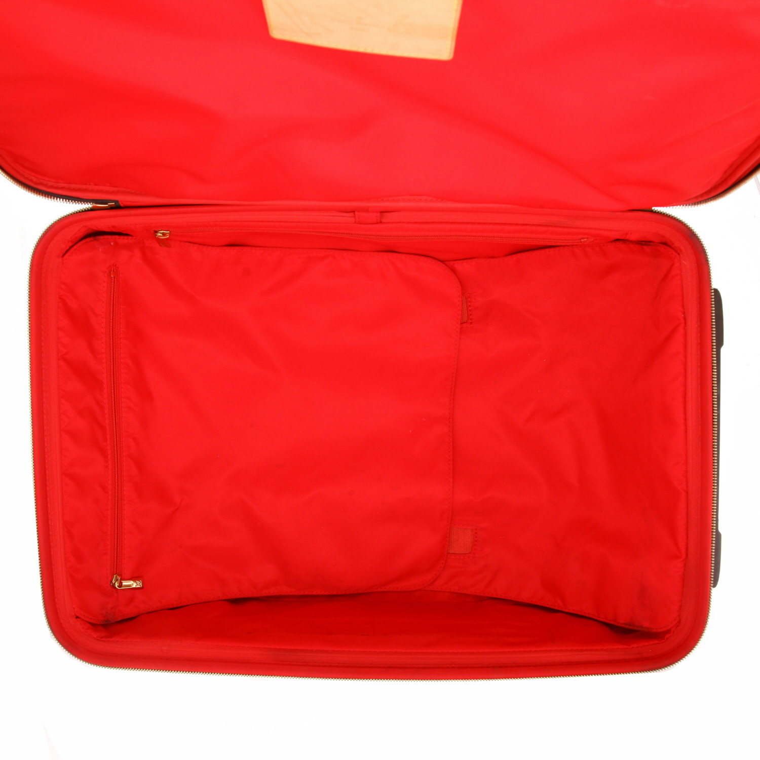 Valise Louis Vuitton  Pegase en toile monogram marron et cuir naturel - Detail D3