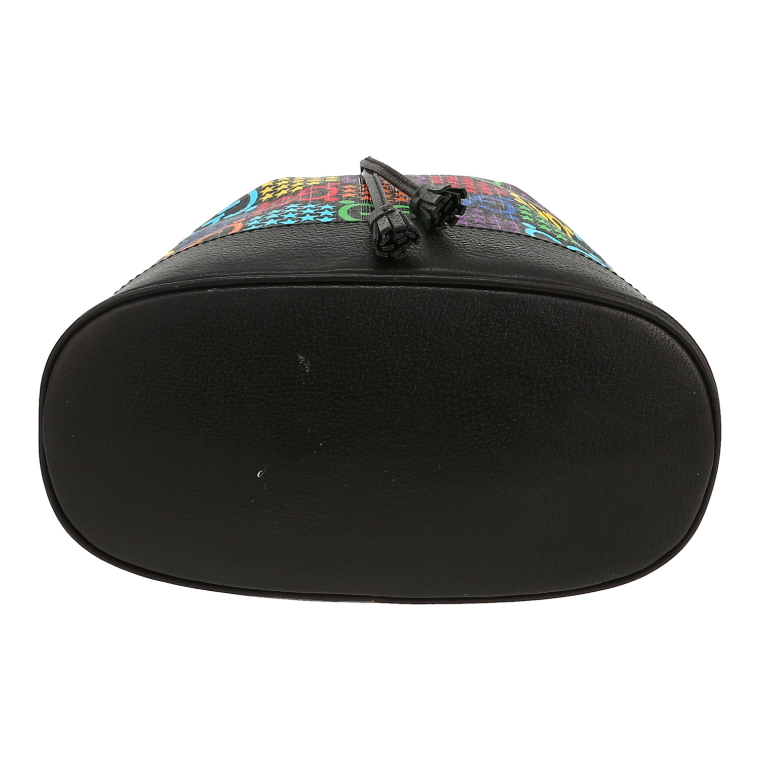 Gucci  Bucket shoulder bag  in multicolor "sûpreme GG" canvas  and black leather - Detail D1