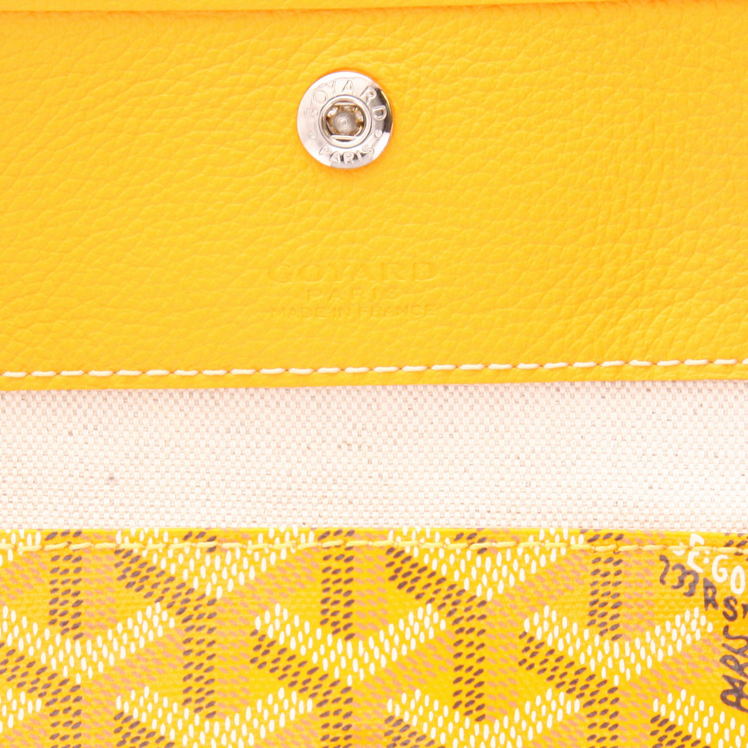 Goyard  Saint-Louis shopping bag  in yellow Goyard canvas  and yellow leather - Detail D2