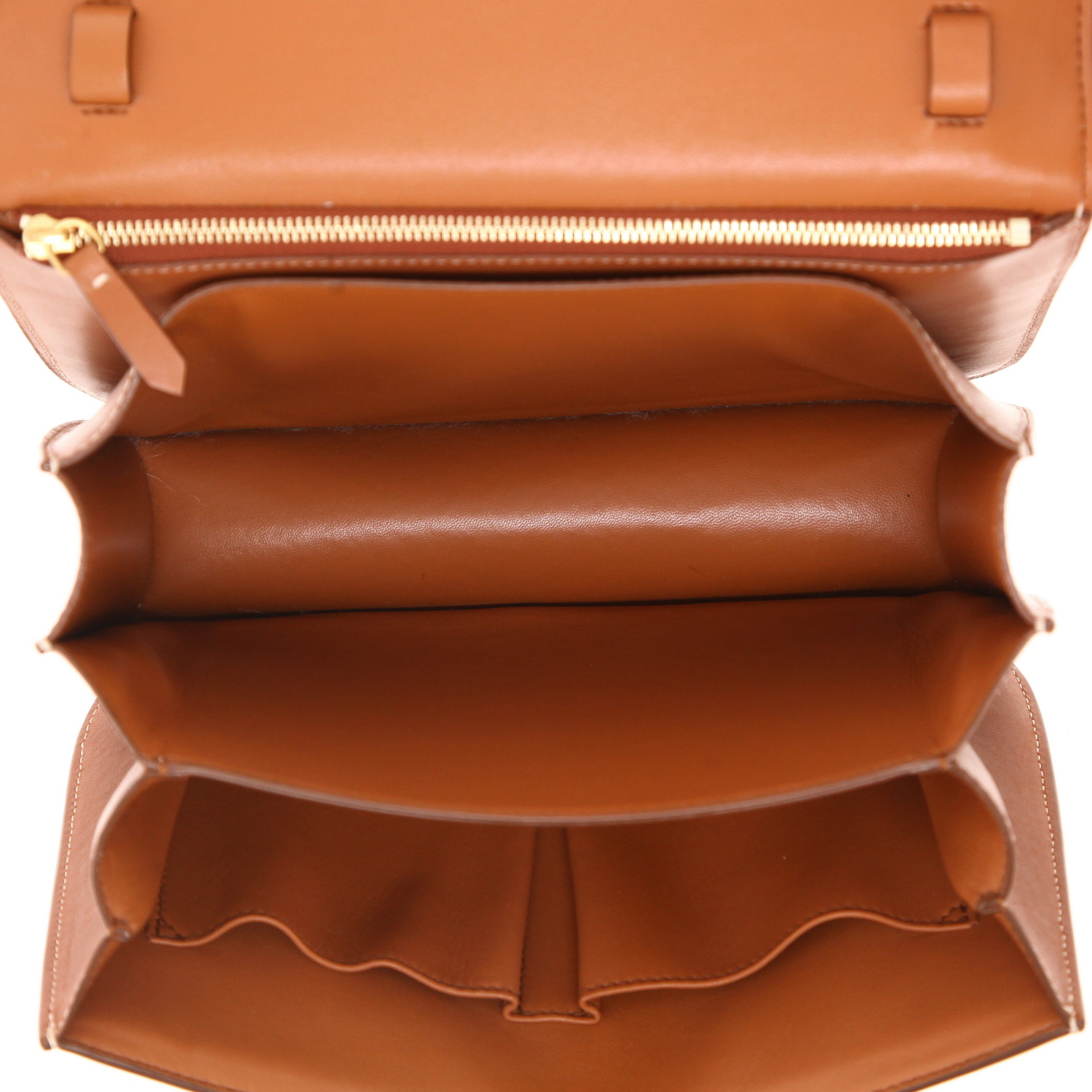 Sac bandoulière Celine  Classic Box en cuir marron - Detail D3