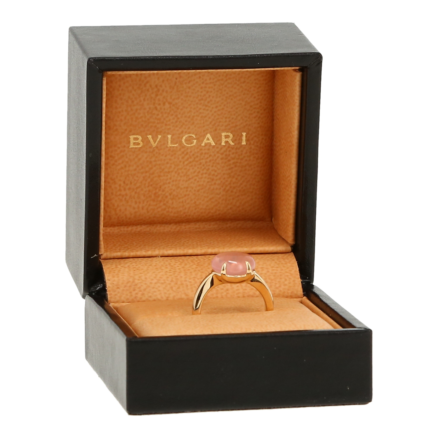 Anello Bulgari Mediterranean Eden  in oro giallo e quarzo rosa - Detail D2