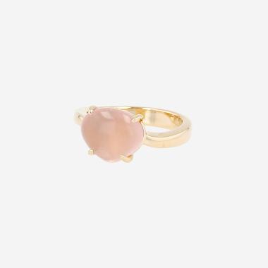 Bague Bulgari Mediterranean Eden  en or jaune et quartz rose