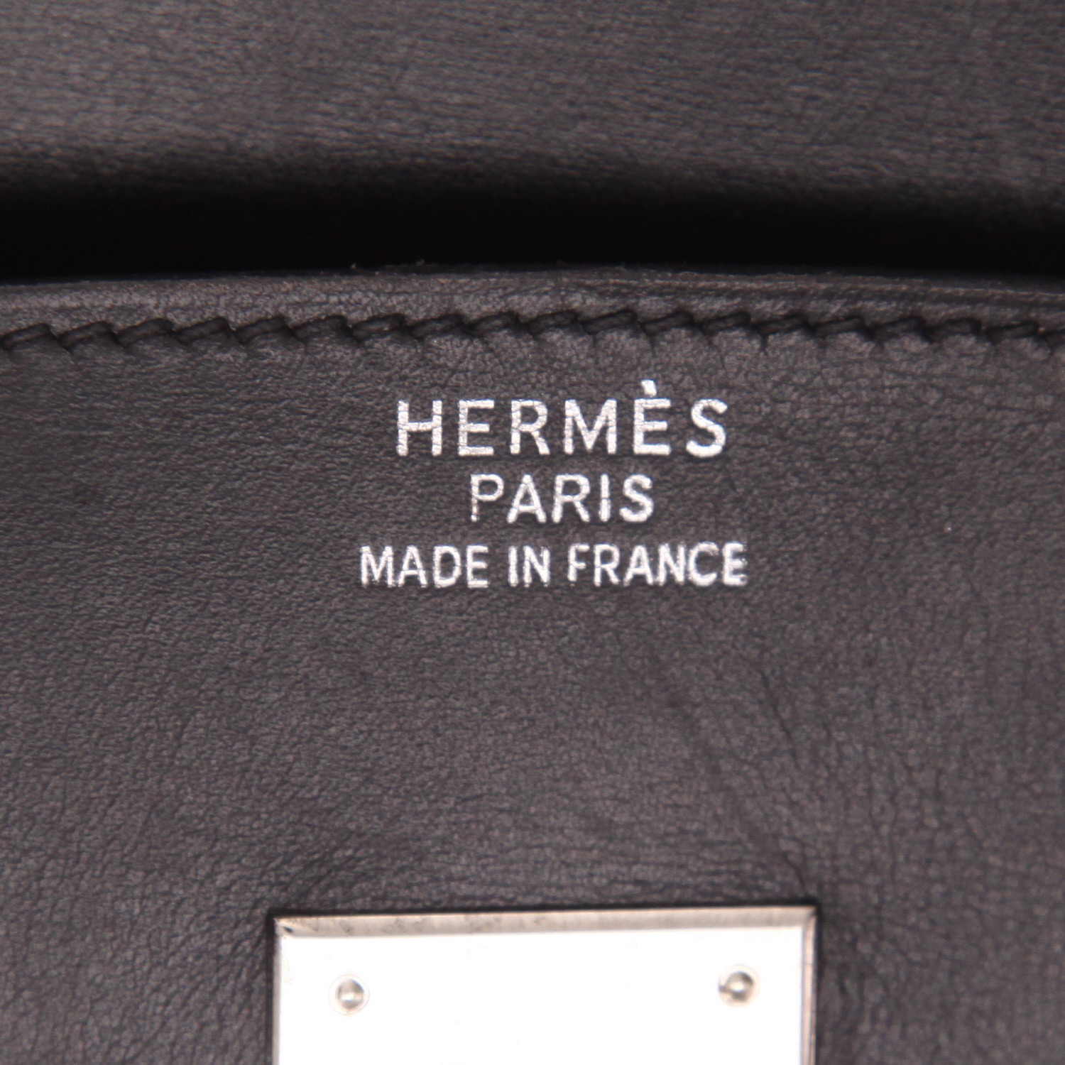 Hermès  Birkin 35 cm handbag  in black box leather - Detail D2