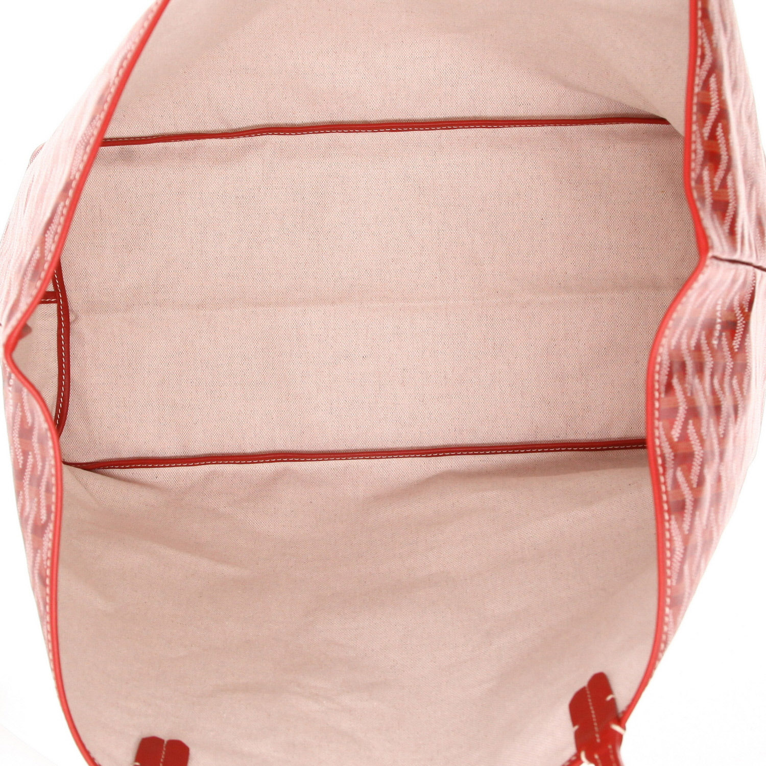 Sac cabas Goyard  Saint-Louis en toile Goyardine rouge et cuir rouge - Detail D3