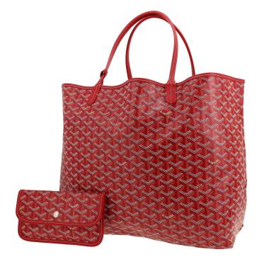 Sac cabas Goyard  Saint-Louis en toile Goyardine rouge et cuir rouge