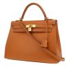 Hermès  Kelly 32 cm handbag  in gold Chamonix  leather - 00pp thumbnail