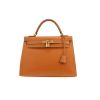 Hermès  Kelly 32 cm handbag  in gold Chamonix  leather - 360 thumbnail