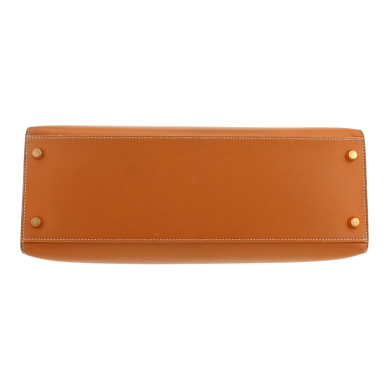 Hermès  Kelly 32 cm handbag  in gold Chamonix  leather - Detail D1