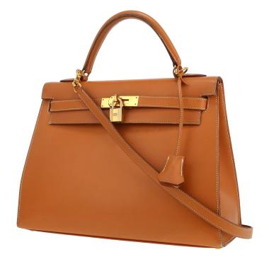 Sac à main Hermès  Kelly 32 cm en cuir Chamonix gold